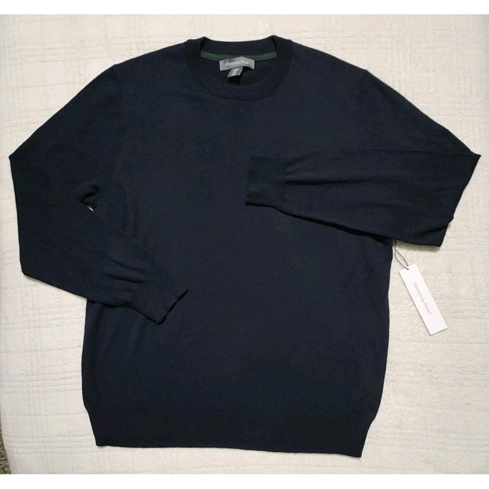 New Grayson & Dunn Mens Crew‎ Neck Knit Sweater Pullover XL Navy Soft NWT